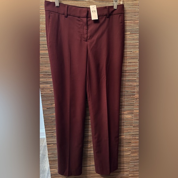 Ann Taylor Women's Burgundy Straight Leg Pants - Picture 3 of 3